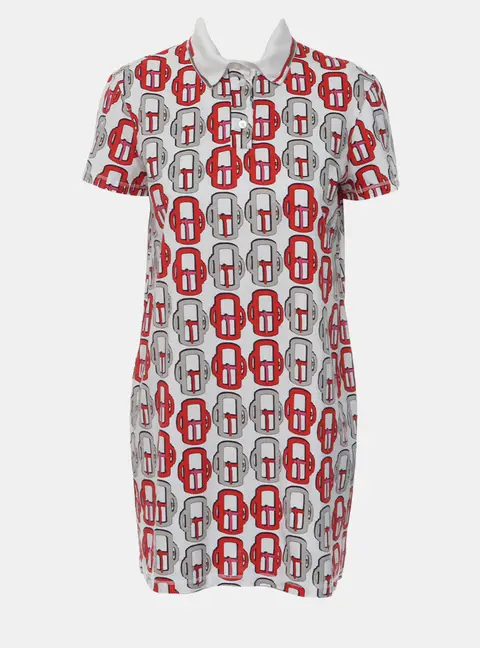 Hermes Multicolor Printed Polo Dress Size L