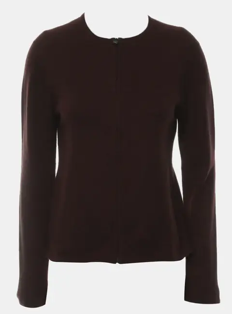 Hermes Lock Buckle Zip Brown Cardigan M
