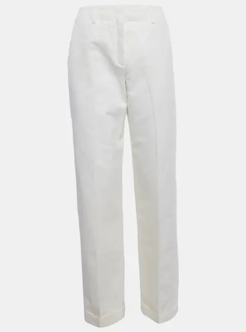 Hermes Cream Gabardine Trousers M