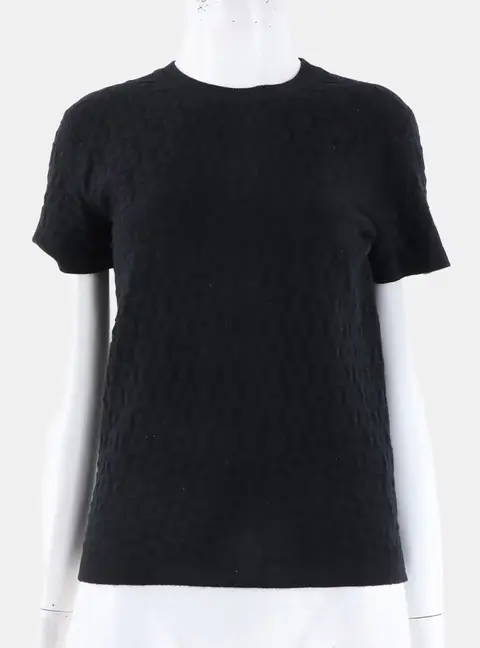Herm&egrave;s Black Nylon Short Sleeved Knit Size S