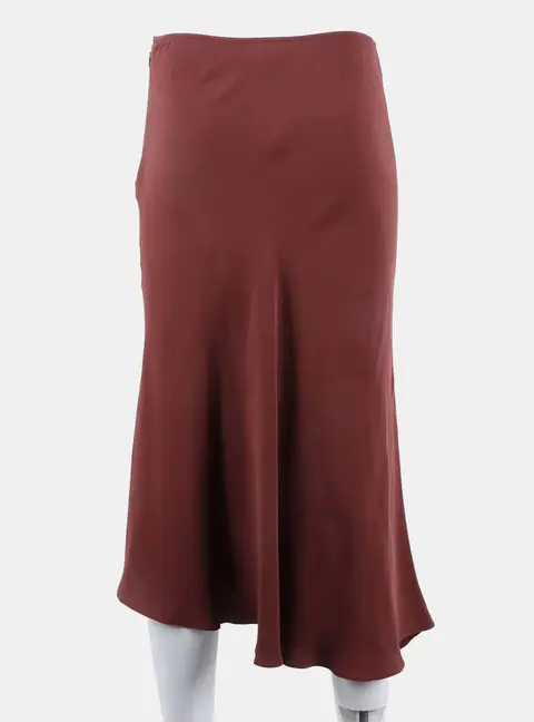 Herm&egrave;s Brown Silk Skirt Size M