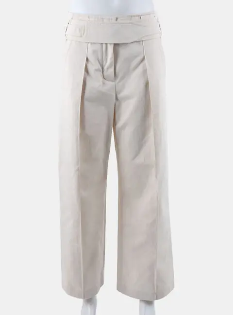 Herm&egrave;s Cream Cotton Pants Size S