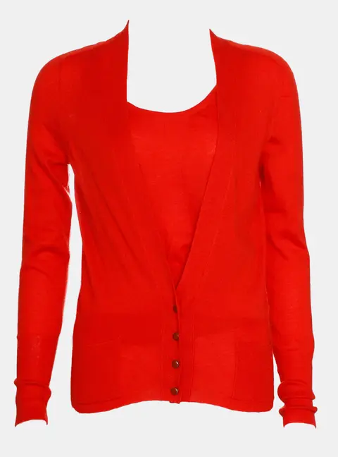 Hermes Cashmere Knit Twin Set Cardigan FR 36