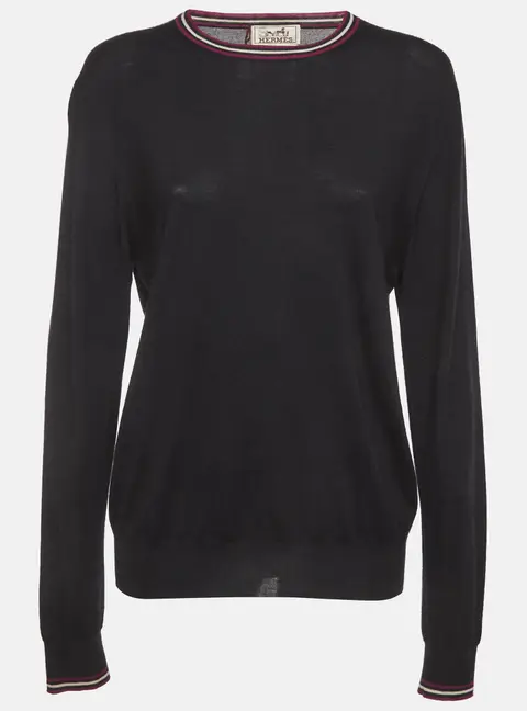 Hermes Black Knit Long Sleeve Sweater M