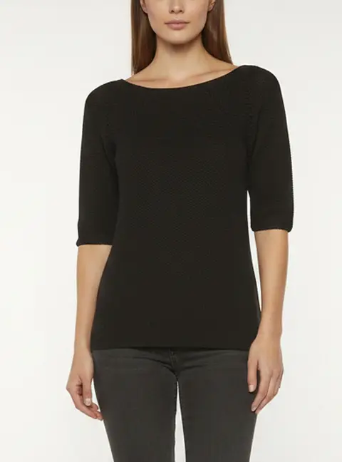 Hermes Black Cotton Knit Low Back Detail Sweater S