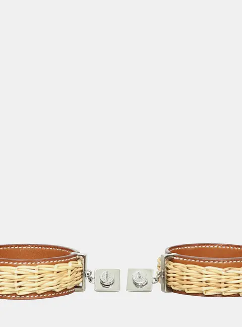 Hermes Medor Picnic Gaine Brown Earrings