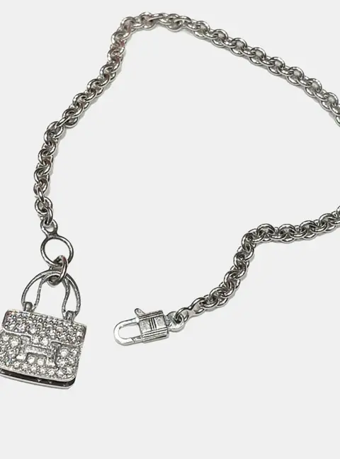 Hermes Amulettes Constance 18K White Gold and Diamond Bracelet