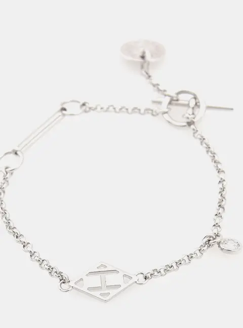 Hermes 18k White Gold Diamond Gambled Bracelet