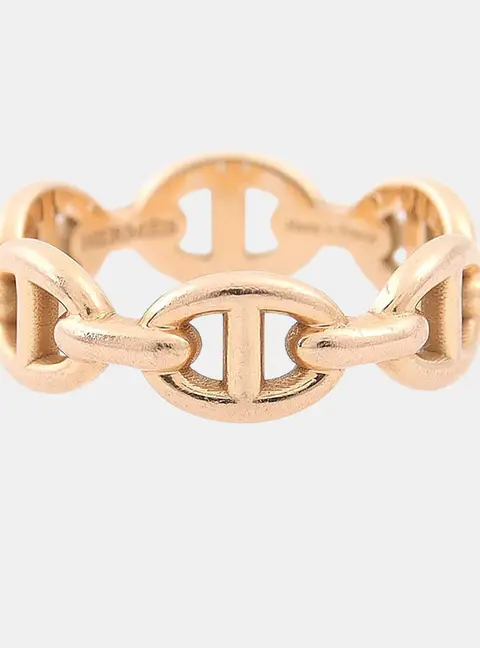 Herm&egrave;s 18k Rose Gold Chandal Ring