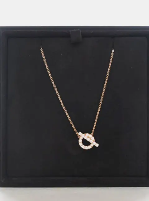 Hermes Finesse 18k Rose Gold Pendant Necklace