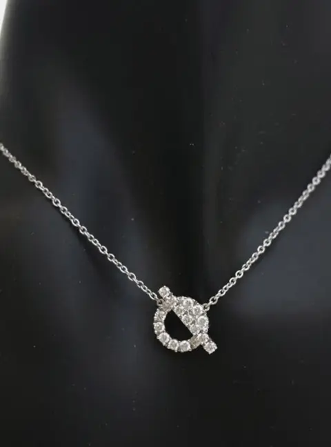 Hermes Finesse 18k White Gold Pendant Necklace