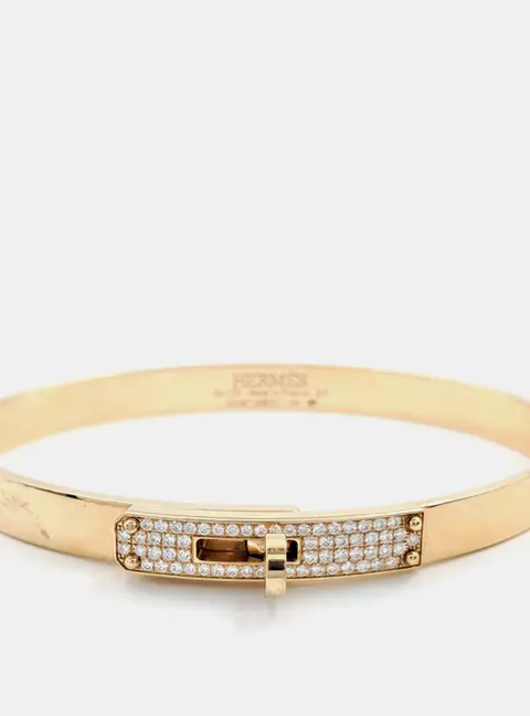 Herm&egrave;s Kelly 18k Rose Gold Diamond Bracelet