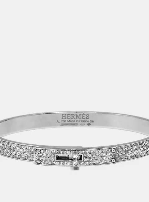 Herm&egrave;s Kelly Diamonds 18k White Gold Small Model Bracelet