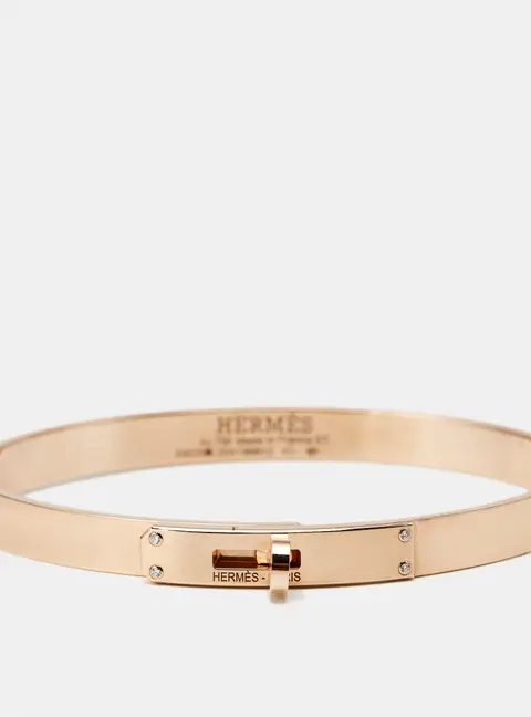 Herm&egrave;s Kelly Diamonds 18k Rose Gold Small Model Bracelet ST