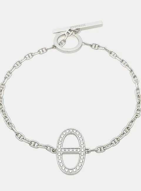 Herm&egrave;s Diamond Chandal Contour Bracelet SH