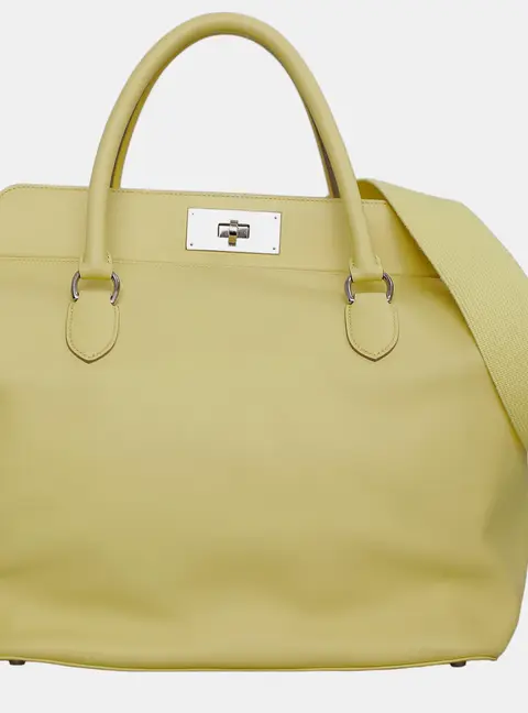 Hermes Toolbox 33 Soufre Swift Calfskin Leather Top Handle Bag
