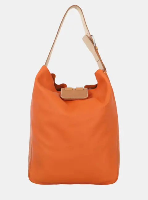 Hermes Virevolte 29 Orange Swift and Clemence Leather Hobo Bag