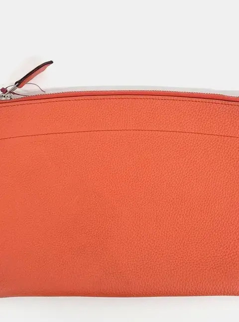 Hermes Orange Bazaar Clutch Bag
