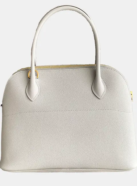 Hermes Bolide 27 White Epsom Calfskin Leather Top Handle Bag