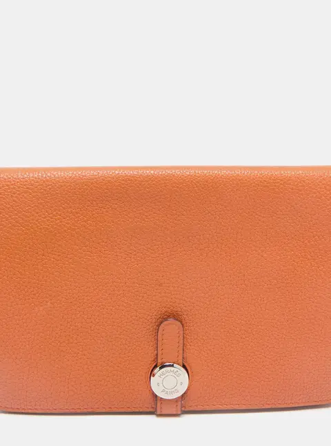 Hermes Orange Togo Leather Dogon Duo Wallet
