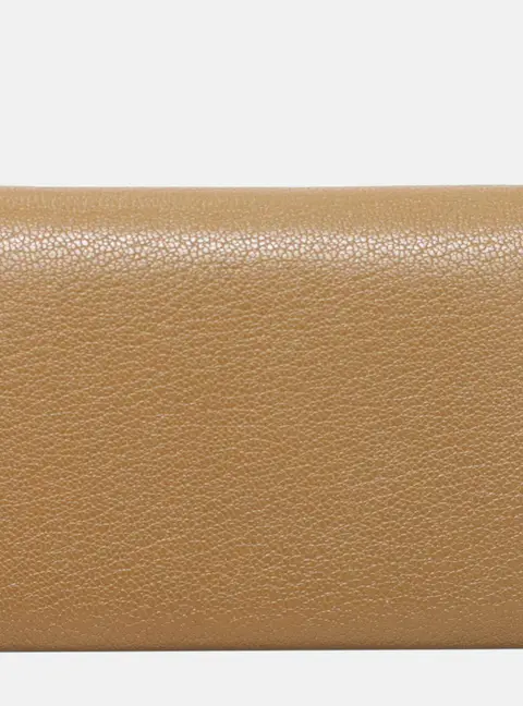 Hermes Calvi Duo Camel Chevre de Coromandel Leather Card Holder Bag