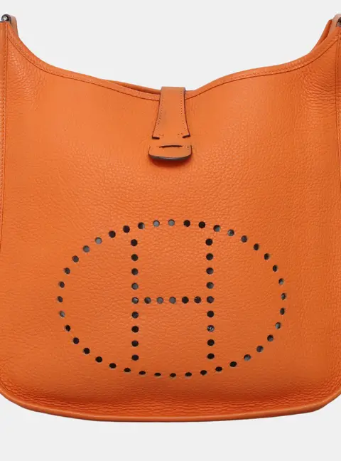 Hermes Evelyne GM Orange Togo Calfskin Leather Shoulder Bag