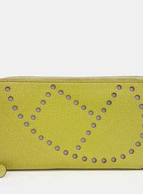 Hermes Azap Long Wallet Lime Green Epsom Leather Wallet