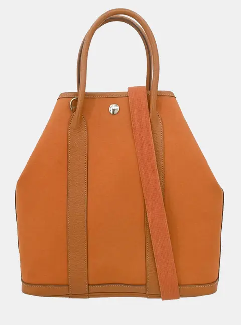 Hermes Garden File PM 2way Orange Toile Officier Buffalo  Tote Bag