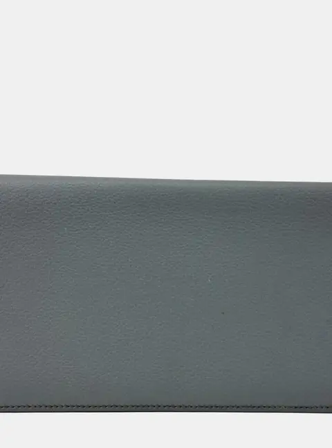 Hermes MC2 Fleming Long Grey Epsom Calfskin Leather Wallet