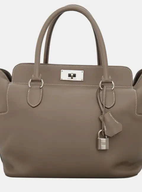 Hermes Toolbox 26 Etoupe Swift Leather Top Handle Bag
