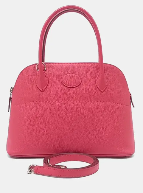 Hermes Bolide 27 Rose Azalee Epsom Leather Top Handle Bag