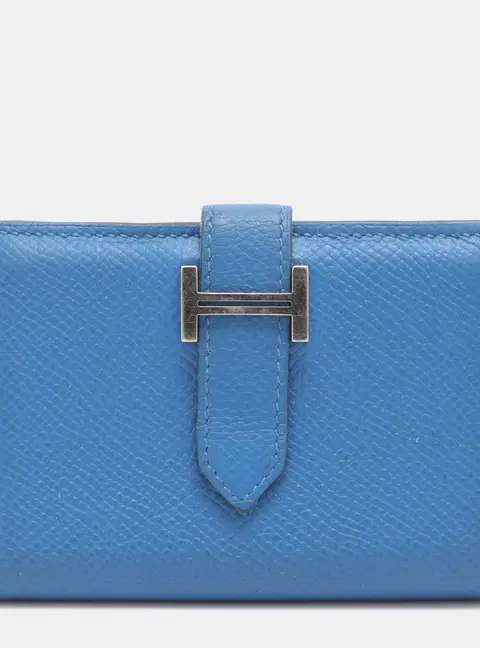 Hermes Bearn Bleu Zellige Epsom Leather Wallet