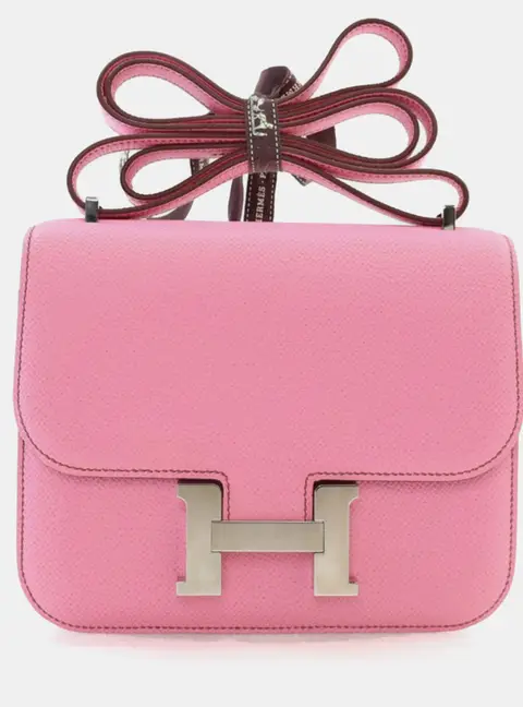 Hermes Constance Mini 18 Rose Bubblegum Epsom Leather Shoulder Bag