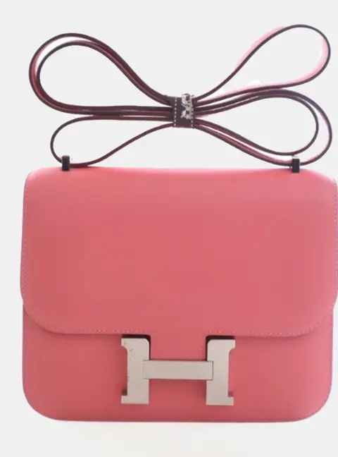 Hermes Constance 18 Pink Evercolor Calfskin Leather Shoulder Bag