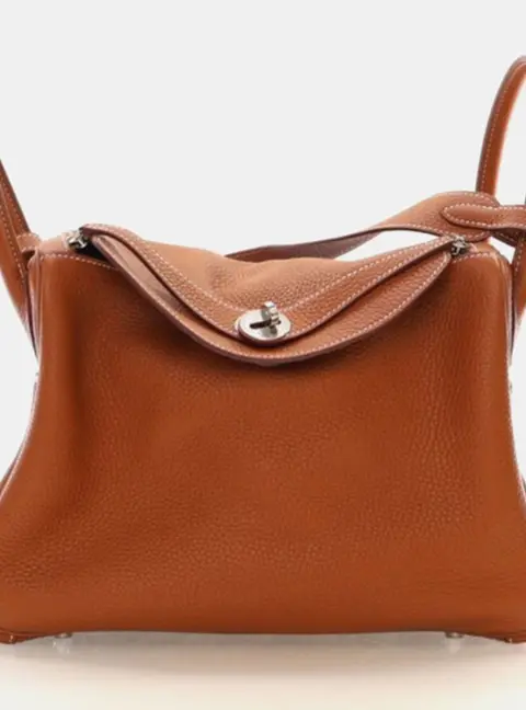 Hermes Lindy 26 Gold Taurillon Cl&eacute;mence Leather Shoulder Bag