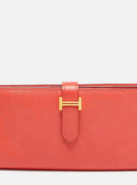 Hermes Bearn Gusset Rose Jaipur Epsom Leather Continental Wallet