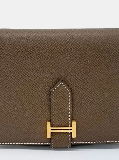 Hermes Bearn Half Wallet Brown Epsom Leather Wallet Bag