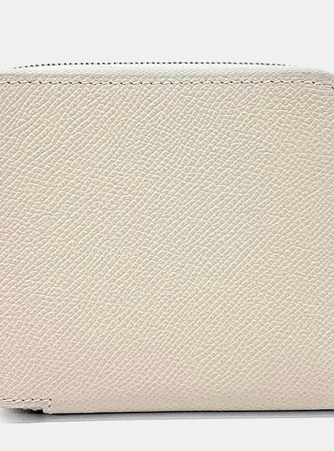 Hermes Silky Half White Chevre Goatskin Leather Wallet