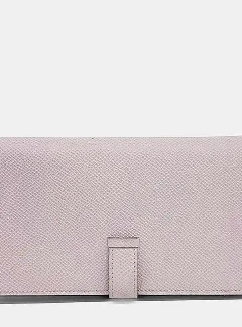 Hermes Bearn Long Pink Epsom Leather Wallet
