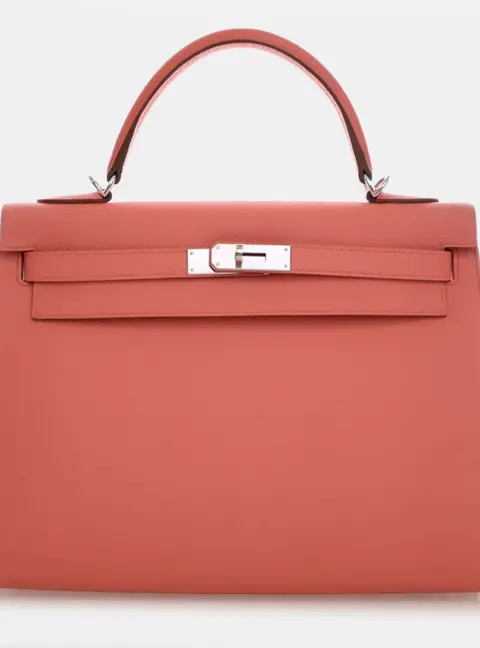 Hermes Sellier Kelly 32 Pink Epsom Calfskin Leather Top Handle Bag