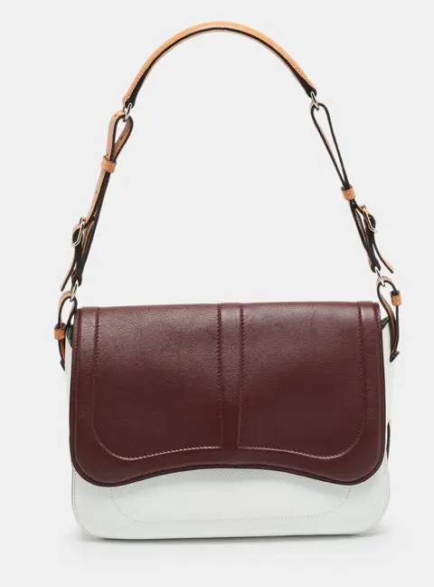 Hermes Harnais Rouge H/Blanc/Naturel Swift and Epsom Leather Shoulder Bag