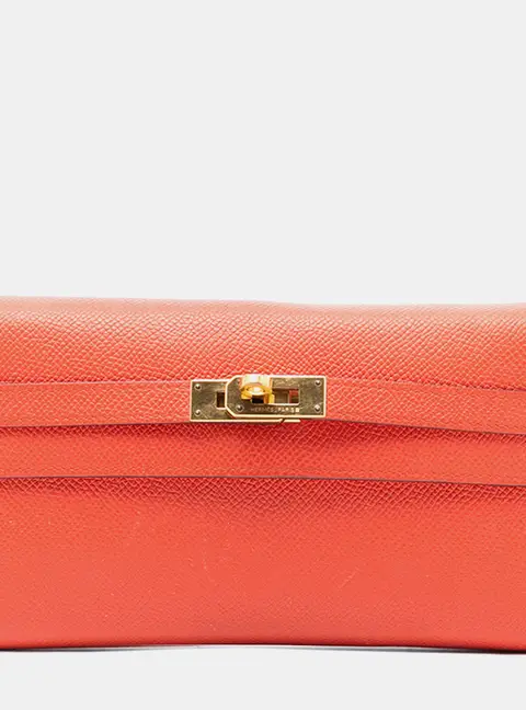 Hermes Kelly Longue Capucine Epsom Leather Wallet Bag