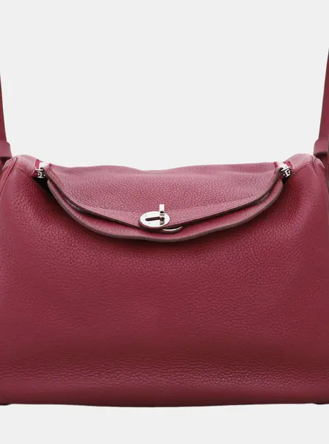 Hermes Lindy 34 Rouge H Taurillon Clemence Leather Shoulder Bag