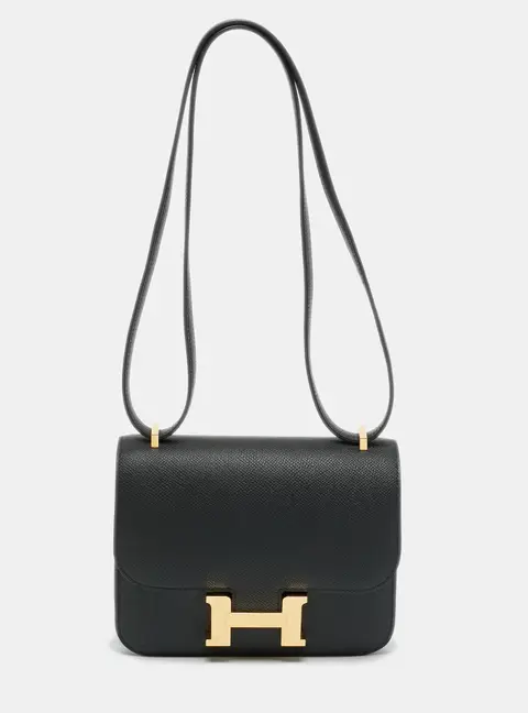 Hermes Constance 18 Mini Gold Finish Noir Epsom Leather Crossbody Bag