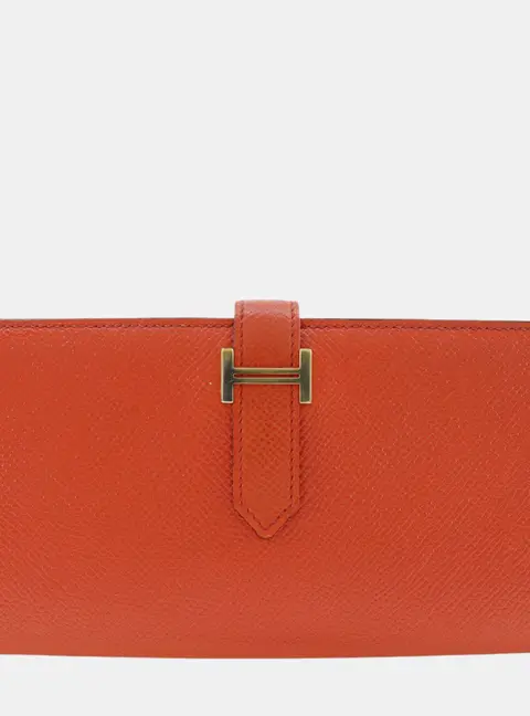 Hermes B&Atilde;&copy;arn Soufflet Feu Epsom Leather Wallet