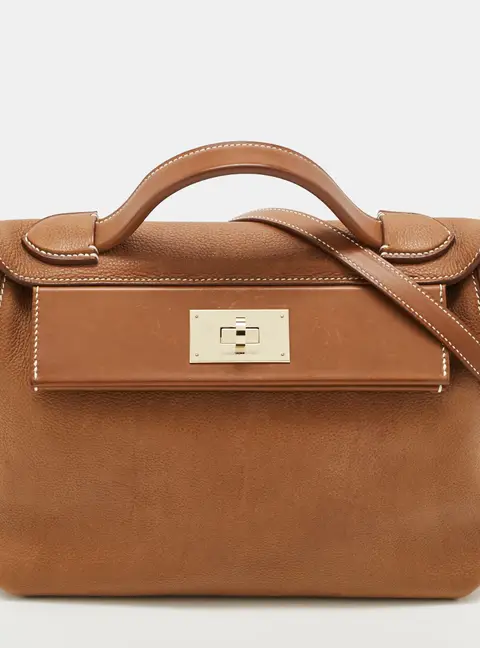 Hermes 24/24 29 Gold Finish Fauve Barenia Faubourg Leather Bag