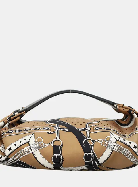 Hermes Balisoie Brown Silk Leather Top Handle Bag