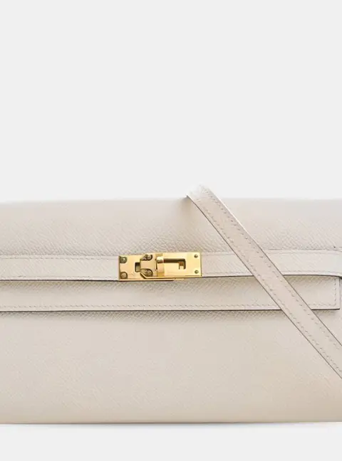 Hermes Kelly To Go Nata Epsom Calfskin Leather Wallet Bag