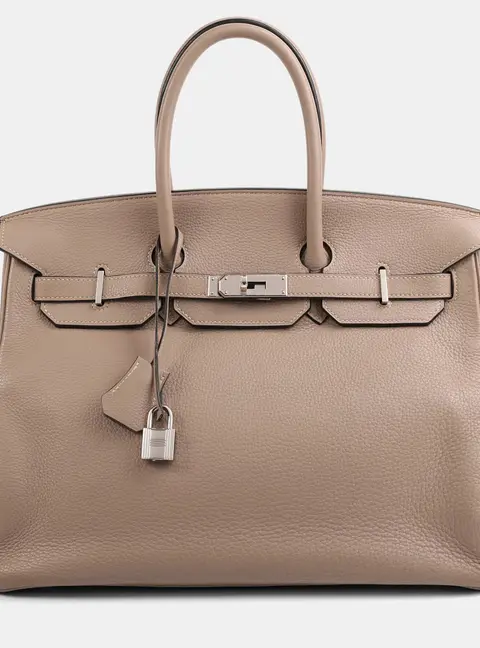 Hermes Gris Tourterelle Togo Birkin 35 Tote Bag