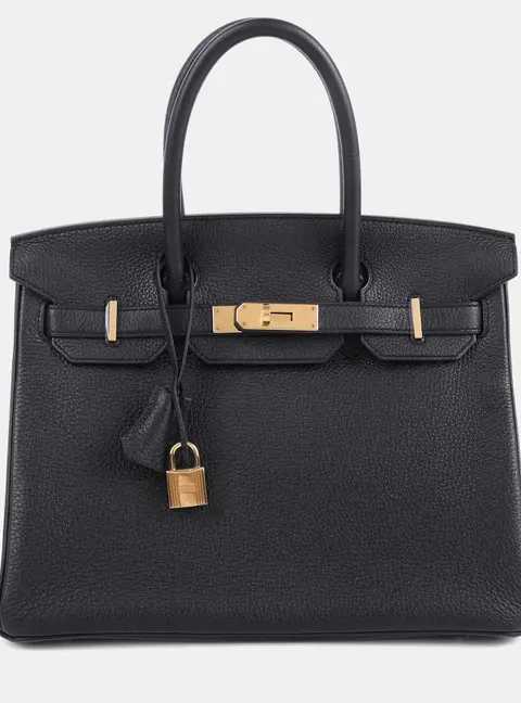 Hermes Noir Togo Birkin 30 Tote Bag